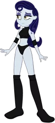 Size: 686x1526 | Tagged: safe, artist:imperfectxiii, artist:invisibleink, deleted from derpibooru, derpibooru import, moonlight raven, equestria girls, belly button, boots, clothes, cutie mark, cutie mark tattoo, elbow pads, equestria girls-ified, female, knee pads, midriff, shoes, simple background, solo, sports, sports bra, sports panties, tattoo, transparent background, vector, wrestler, wrestling