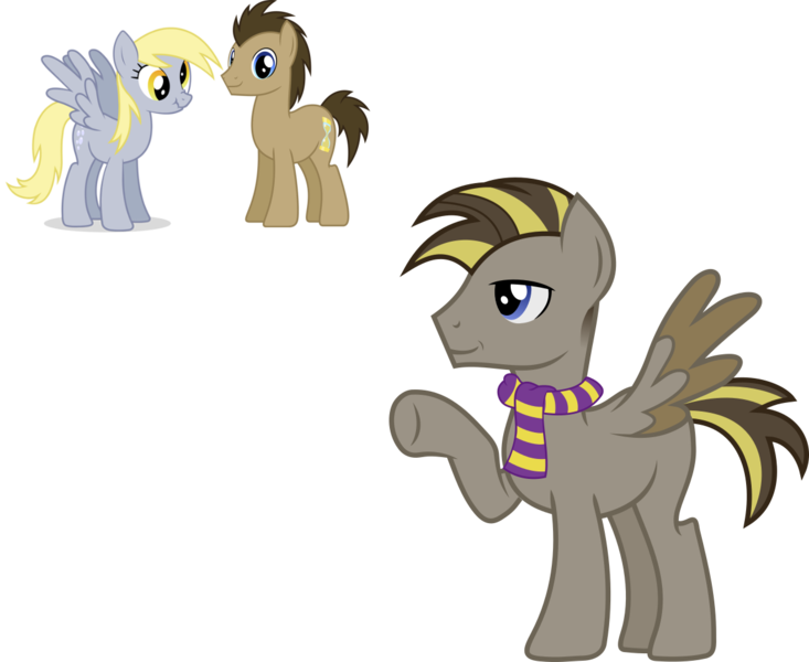 Size: 1223x1001 | Tagged: safe, artist:littlejurnalina, derpibooru import, derpy hooves, doctor whooves, time turner, pony, doctorderpy, female, male, offspring, parent:derpy hooves, parent:doctor whooves, parents:doctorderpy, screencap reference, shipping, straight