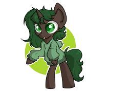 Size: 11748x8334 | Tagged: safe, artist:dumbwoofer, derpibooru import, oc, oc:pine shine, pony, unicorn, clothes, female, hoodie, image, mare, png, simple background, standing, transparent background