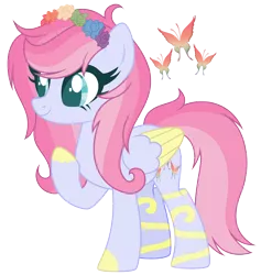 Size: 2616x2760 | Tagged: safe, artist:bloodlover2222, derpibooru import, oc, unofficial characters only, pegasus, pony, base used, cutie mark, female, flower, flower in hair, mare, simple background, solo, transparent background, two toned wings, wings