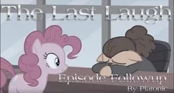 Size: 1500x803 | Tagged: cheese sandwich, derpibooru import, duo, edit, edited screencap, episode followup, faded, pinkie pie, safe, screencap, text, the last laugh