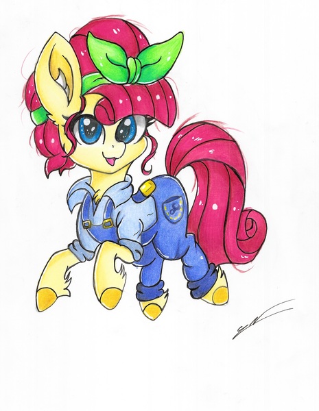 Size: 4785x6169 | Tagged: safe, artist:luxiwind, derpibooru import, torque wrench, pony, rainbow roadtrip, absurd resolution, solo, traditional art