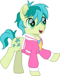 Size: 1193x1500 | Tagged: safe, artist:cloudyglow, derpibooru import, sandbar, earth pony, pony, clothes, crossover, cute, cutie mark, happy, hooves, jacket, male, movie accurate, sandabetes, simple background, steven universe, steven universe: the movie, teenager, transparent background