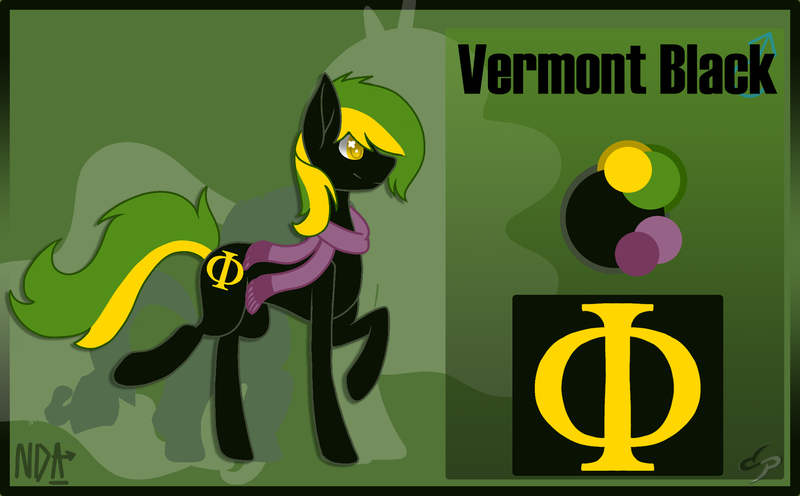 Size: 2178x1351 | Tagged: safe, artist:nda art, derpibooru import, oc, oc:vermont black, earth pony, pony, clothes, cutie mark, male, name, phi, raised hoof, reference sheet, scarf, silhouette, size comparison, solo, stallion