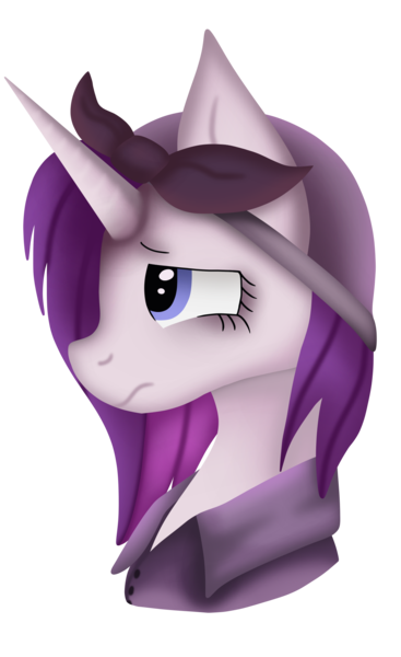 Size: 1293x2112 | Tagged: safe, artist:tonyseil, derpibooru import, rarity, pony, unicorn, alternate timeline, bust, clothes, crystal war timeline, female, frown, mare, profile, rarity the riveter, sad, simple background, solo, transparent background