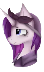 Size: 1293x2112 | Tagged: safe, artist:tonyseil, derpibooru import, rarity, pony, unicorn, alternate timeline, bust, clothes, crystal war timeline, female, frown, mare, profile, rarity the riveter, sad, simple background, solo, transparent background