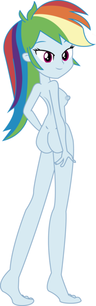 Size: 3036x9658 | Tagged: questionable, artist:invisibleink, artist:marcorois, derpibooru import, edit, rainbow dash, equestria girls, absurd resolution, ass, breasts, butt, female, image, nipples, nude edit, nudity, png, rainbutt dash, solo, solo female