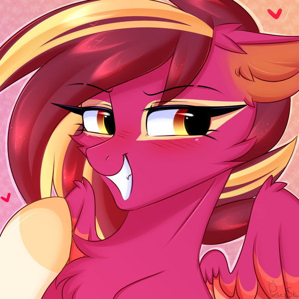 Size: 2000x2000 | Tagged: safe, artist:pesty_skillengton, derpibooru import, oc, pegasus, pony, bust, female, mare, portrait, solo