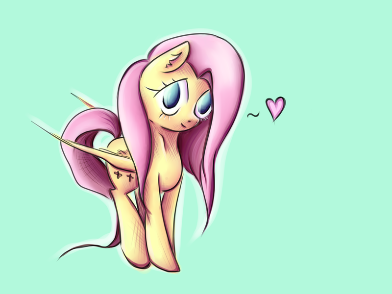 Size: 4000x3000 | Tagged: safe, artist:coco-drillo, derpibooru import, fluttershy, pegasus, pony, colourful, cute, diabetes, heart, shyabetes, simple background, solo, waifu