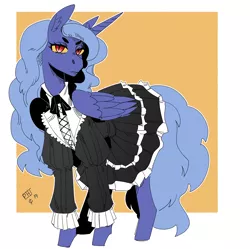 Size: 1764x1754 | Tagged: safe, artist:scarfyace, derpibooru import, oc, oc:lacunae, unofficial characters only, alicorn, pony, fallout equestria, fallout equestria: project horizons, alicorn oc, artificial alicorn, clothes, dress, fanfic art, horn, purple alicorn (fo:e), simple background, solo, wings