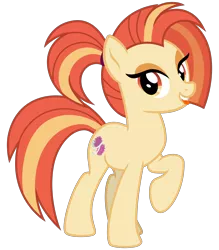 Size: 2800x3200 | Tagged: safe, artist:cheezedoodle96, derpibooru import, shimmy shake, earth pony, pony, 2 4 6 greaaat, .svg available, female, looking at you, mare, ponytail, raised hoof, simple background, smiling, solo, svg, tongue out, transparent background, vector