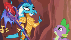 Size: 500x281 | Tagged: alicorn, animated, changedling, changeling, derpibooru import, dragon, dragoness, female, gauntlet of fire, gif, hug, it's called a hug, king thorax, male, princess ember, safe, school daze, screencap, shipping fuel, spike, sweet and smoky, thorax, triple threat, twilight sparkle, twilight sparkle (alicorn), winged spike