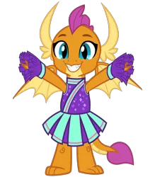 Size: 2800x3200 | Tagged: 2 4 6 greaaat, artist:cheezedoodle96, cheering, cheerleader, cheerleader outfit, cheerleader smolder, clothes, cute, derpibooru import, dragon, dragoness, female, hnnng, looking at you, pleated skirt, pom pom, safe, simple background, skirt, smiling, smolder, smolderbetes, solo, spread wings, svg, .svg available, transparent background, vector, wings