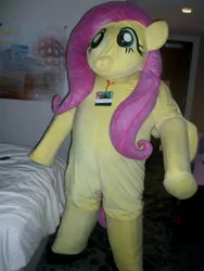 Size: 720x960 | Tagged: safe, artist:ponylover88, derpibooru import, fluttershy, pony, clothes, cosplay, costume, cursed image, irl, mascot, photo