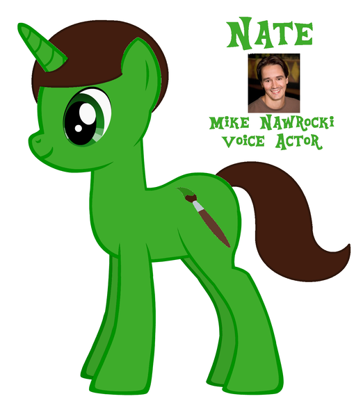 Size: 1464x1684 | Tagged: safe, derpibooru import, pony, pony creator, caption, green, image macro, kids friends, larry the cucumber, male, mike nawrocki, monochrome, nate, photo, solo, stallion, text, voice actor