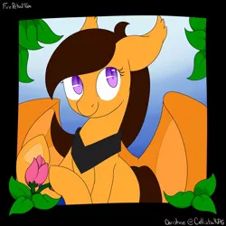 Size: 894x894 | Tagged: safe, artist:firepetalfox, derpibooru import, oc, oc:foxaura, unofficial characters only, bat pony, pony, solo