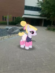 Size: 3024x4032 | Tagged: safe, derpibooru import, photographer:undeadponysoldier, hoofer steps, earth pony, pony, appalachian state university, augmented reality, clothes, college, dress, female, gameloft, irl, leg warmers, mare, photo, ponies in real life, skirt, solo