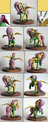 Size: 1216x3100 | Tagged: safe, artist:ubrosis, derpibooru import, angel bunny, fluttershy, bird, pegasus, pony, clothes, craft, female, hoodie, mare, photo, sculpture