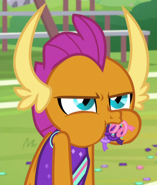 Size: 610x718 | Tagged: 2 4 6 greaaat, cheerleader smolder, clothes, confetti, cropped, cute, derpibooru import, dragon, dragoness, female, safe, screencap, smolder, smolderbetes, smolder is not amused, solo, unamused