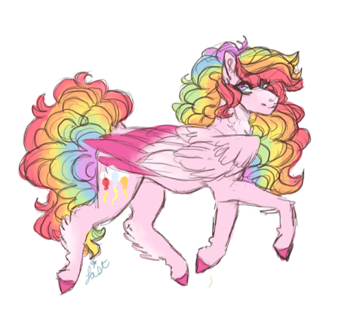 Size: 481x444 | Tagged: safe, artist:last-star-oc, derpibooru import, pinkie pie, rainbow dash, pegasus, pony, colored hooves, female, fusion, mare, multicolored hair, rainbow hair, simple background, solo, white background