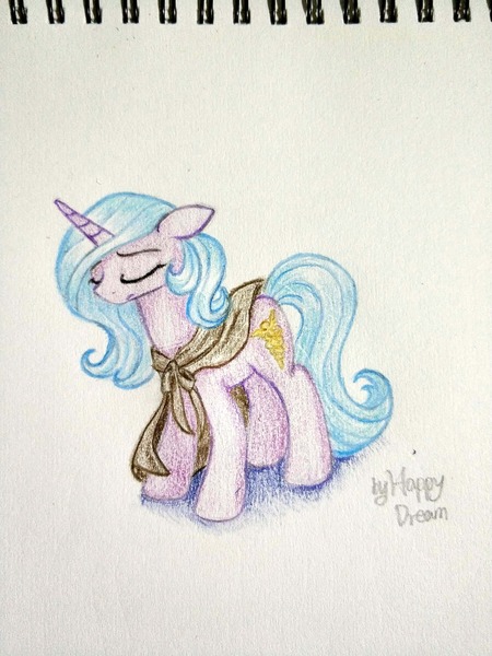 Size: 2448x3264 | Tagged: safe, artist:happydream, derpibooru import, idw, radiant hope, pony, unicorn, female, solo, traditional art