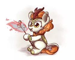 Size: 1000x800 | Tagged: safe, artist:sugar morning, derpibooru import, autumn blaze, pony, awwtumn blaze, cute, doodle, fire, fire breath, food, image, marshmallow, mundane utility, png, simple background, sitting, sketch, solo, stick, white background