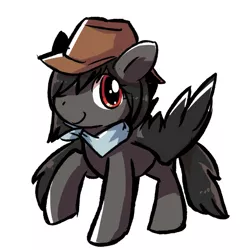 Size: 1024x1024 | Tagged: artist needed, safe, derpibooru import, ponified, pegasus, pony, cowboy hat, hat, kurokoma saki, red eyes, solo, touhou