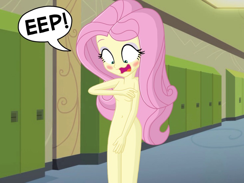 Size: 2732x2048 | Tagged: questionable, artist:justsomepainter11, derpibooru import, fluttershy, equestria girls, belly button, birthday suit, blushing, breasts, canterlot high, covering, embarrassed, embarrassed nude exposure, exhibitionism, female, hallway, lockers, looking down, nudity, public nudity, solo, solo female, wavy mouth, wide eyes