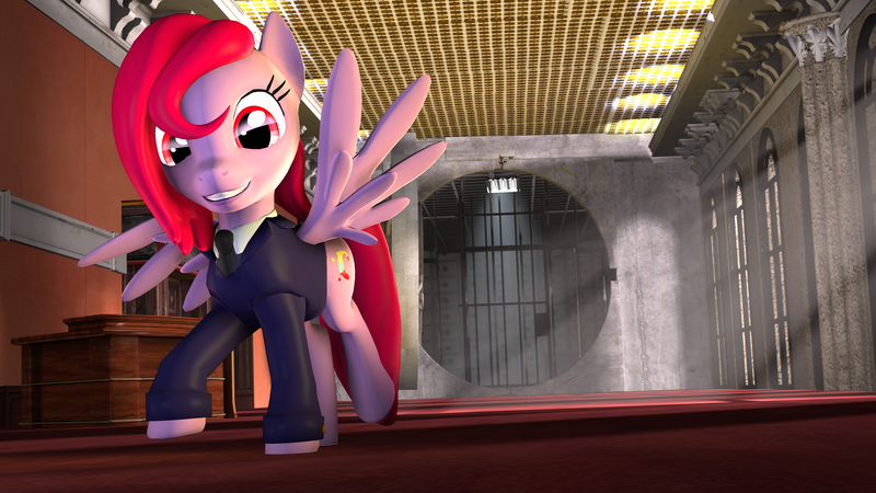 Size: 3840x2160 | Tagged: safe, artist:xxtheobanditxx, derpibooru import, oc, pegasus, pony, 3d, clothes, female, mare, solo, suit