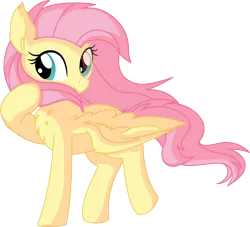 Size: 6748x6135 | Tagged: safe, artist:cyanlightning, derpibooru import, fluttershy, pegasus, pony, .svg available, absurd resolution, beautiful, chest fluff, cute, ear fluff, female, mare, shyabetes, simple background, solo, spread wings, standing, transparent background, vector, wind, wings