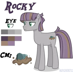 Size: 902x886 | Tagged: safe, artist:mlplover0711, artist:polymercorgi, derpibooru import, oc, oc:rocky, unofficial characters only, earth pony, pony, base used, male, offspring, parent:maud pie, parent:mud briar, parents:maudbriar, reference sheet, simple background, solo, stallion, transparent background