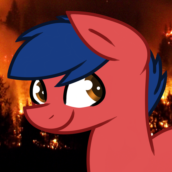 Size: 1200x1200 | Tagged: safe, artist:thebadbadger, derpibooru import, oc, oc:phire demon, pony, base used, forest fire