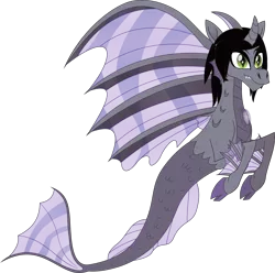 Size: 3667x3643 | Tagged: safe, artist:lightningbolt, derpibooru import, ponified, ponified:kellin quinn, pony, siren, .svg available, cloven hooves, curved horn, fangs, fins, fish tail, floating, happy, horn, male, movie accurate, scales, simple background, sleeping with sirens, slit eyes, smiling, solo, svg, transparent background, vector