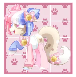 Size: 2977x3000 | Tagged: safe, artist:sugaryicecreammlp, derpibooru import, oc, oc:kitten milk, earth pony, pony, augmented tail, base used, female, heterochromia, high res, mare, raised hoof, solo