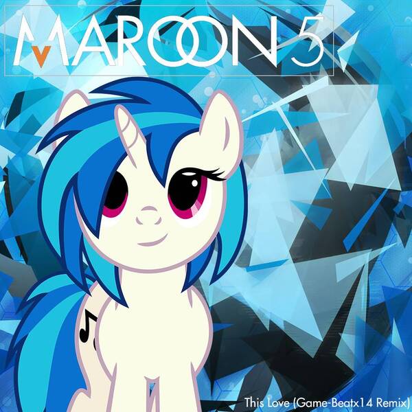 Size: 894x894 | Tagged: safe, artist:vaux111, derpibooru import, vinyl scratch, pony, unicorn, female, mare, maroon 5, smiling, solo, song reference, this love