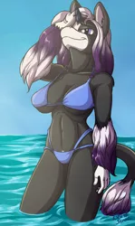 Size: 1524x2550 | Tagged: anthro, anthro oc, artist:brushstroke, bikini, breasts, clothes, derpibooru import, female, mare, oc, suggestive, swimsuit, unofficial characters only