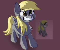 Size: 1300x1080 | Tagged: safe, artist:oblique, derpibooru import, screencap, derpy hooves, pegasus, pony, my little pony: the movie, cheek fluff, chest fluff, cute, derpabetes, ear fluff, eye clipping through hair, female, fluffy, leg fluff, mare, scene interpretation, screencap reference, simple background, smiling, solo