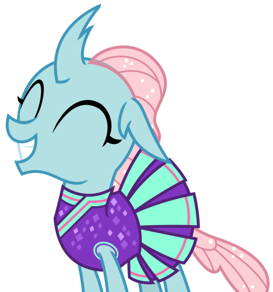 Size: 2222x2372 | Tagged: 2 4 6 greaaat, adorable face, artist:sketchmcreations, changedling, changeling, cheerleader, cheerleader ocellus, cheerleader outfit, clothes, cute, cuteling, derpibooru import, diaocelles, eyes closed, female, grin, ocellus, safe, simple background, smiling, transparent background, vector