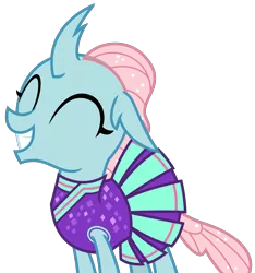 Size: 2222x2372 | Tagged: 2 4 6 greaaat, adorable face, artist:sketchmcreations, changedling, changeling, cheerleader, cheerleader ocellus, cheerleader outfit, clothes, cute, cuteling, derpibooru import, diaocelles, eyes closed, female, grin, ocellus, safe, simple background, smiling, transparent background, vector