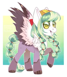 Size: 900x1035 | Tagged: safe, artist:sadelinav, derpibooru import, oc, oc:lana, pegasus, pony, female, mare, raised hoof, solo, two toned wings, wings