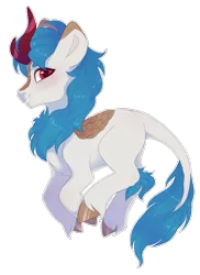 Size: 1015x1397 | Tagged: safe, artist:shady-bush, derpibooru import, oc, oc:rhinestone, unofficial characters only, kirin, image, male, png, red eyes, simple background, smiling, solo, transparent background