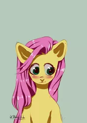 Size: 2280x3200 | Tagged: safe, artist:nikameowbb, derpibooru import, fluttershy, pegasus, pony, fluttershy leans in, colored, commission, female, flat colors, mare, solo