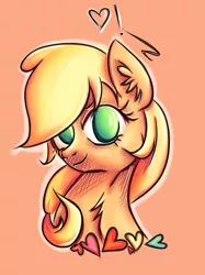 Size: 2228x2978 | Tagged: safe, artist:coco-drillo, derpibooru import, applejack, earth pony, pony, bust, colourful, confession, heart, love, portrait, solo, waifu