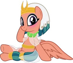 Size: 5507x4765 | Tagged: safe, artist:jhayarr23, derpibooru import, somnambula, pegasus, pony, blushing, crossed legs, cute, female, looking at you, mare, simple background, sitting, smiling, solo, somnambetes, transparent background, underhoof