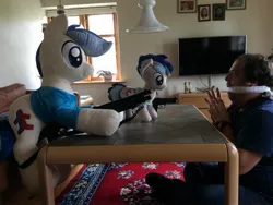 Size: 2530x1903 | Tagged: safe, artist:treforce, derpibooru import, oc, oc:treforce, human, pony, gun, hostage, human male, irl, male, me irl, photo, plushie, weapon