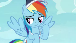 Size: 1920x1080 | Tagged: safe, derpibooru import, screencap, rainbow dash, pony, 2 4 6 greaaat, cap, coach rainbow dash, hat, solo