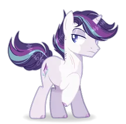 Size: 1640x1612 | Tagged: safe, artist:6-fingers-lover, derpibooru import, oc, oc:rare crystal, pony, unicorn, magical lesbian spawn, male, offspring, parent:rarity, parent:starlight glimmer, parents:starity, simple background, solo, stallion, transparent background