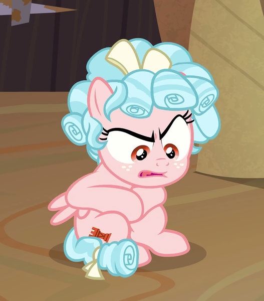 Size: 632x720 | Tagged: safe, derpibooru import, edit, edited screencap, screencap, cozy glow, pony, the summer sun setback, cozy glow is best facemaker, cozy glow is not amused, cropped, foal