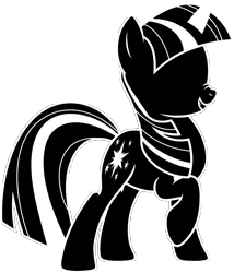 Size: 5456x6378 | Tagged: safe, artist:cheesepuffs, derpibooru import, twilight sparkle, pony, unicorn, monochrome, raised hoof, simple background, smiling, solo, transparent background