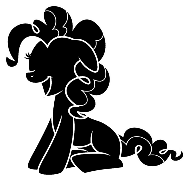 Size: 1094x1037 | Tagged: safe, artist:cheesepuffs, derpibooru import, pinkie pie, earth pony, pony, female, mare, monochrome, simple background, sitting, smiling, solo, transparent background